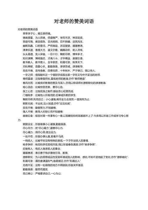 对老师的赞美词语