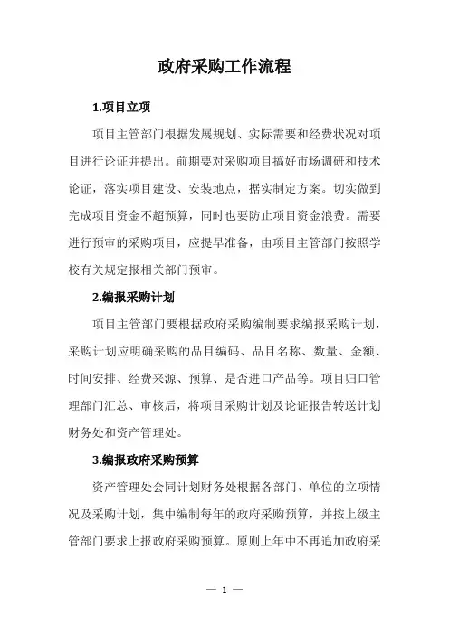 政府采购工作流程
