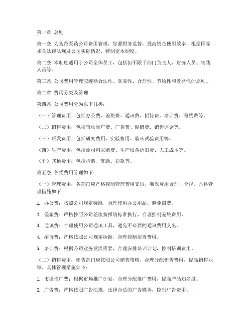 医药公司费用管理制度