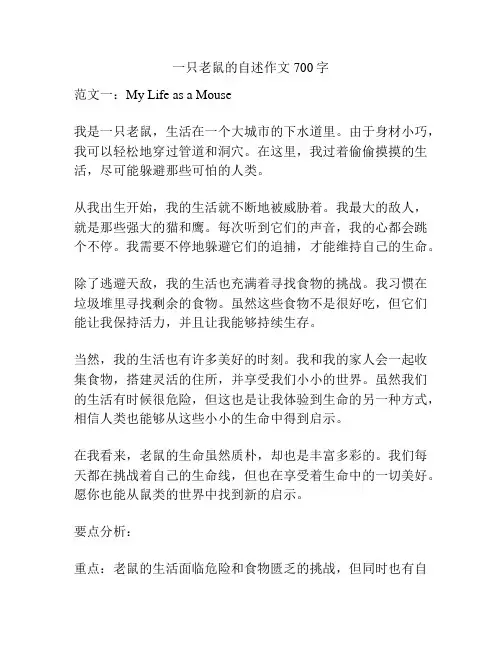 一只老鼠的自述作文700字