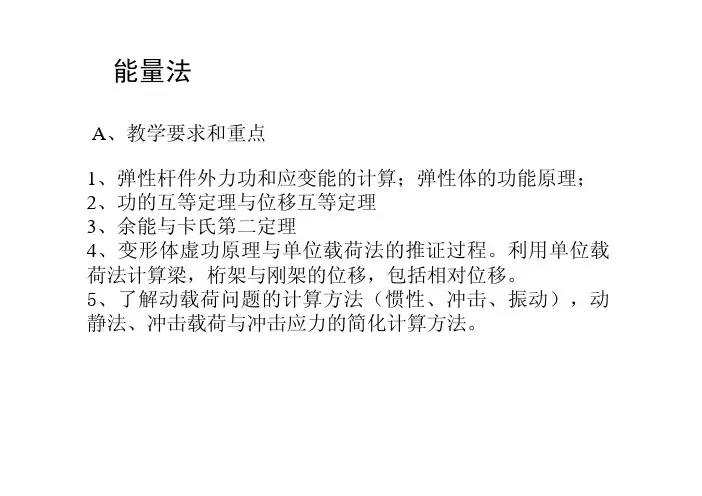 大学生力学竞赛知识02 能量法与静不定