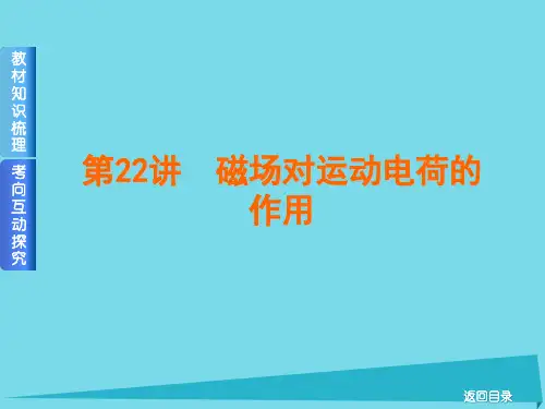 高考复习方案(全国卷地区专用)2020届高考物理一轮复习 第8单元 磁场 第22讲 磁场对运动电荷的作用课件
