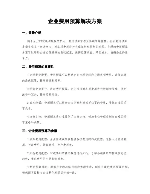 企业费用预算解决方案