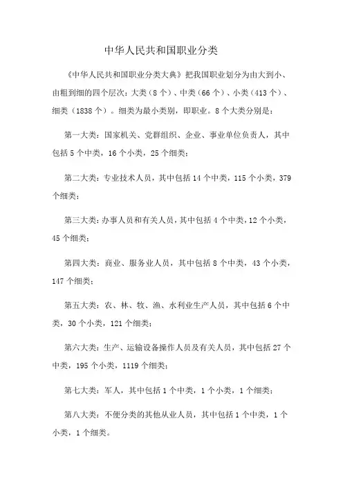中华人民共和国职业分类