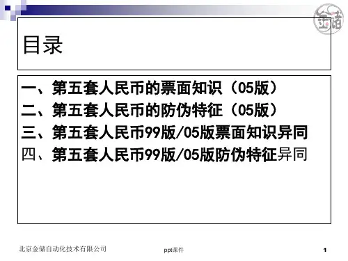 第五套人民币的防伪知识  ppt课件
