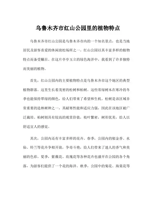 乌鲁木齐市红山公园里的植物特点