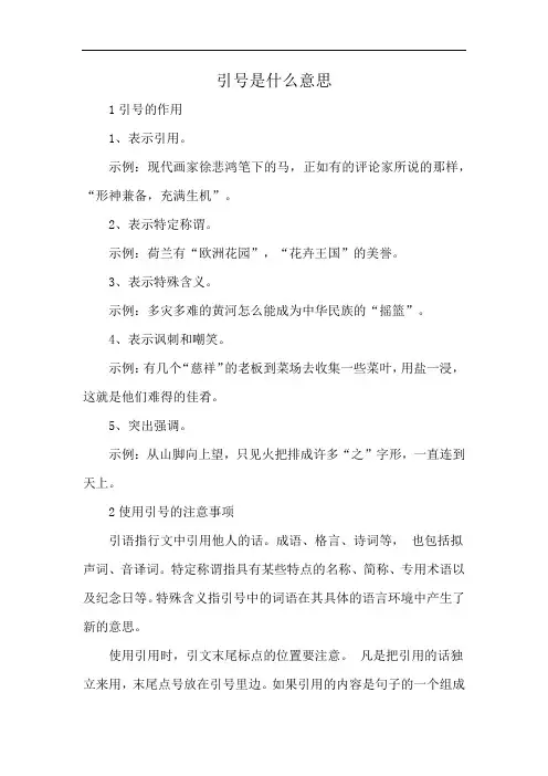 引号是什么意思