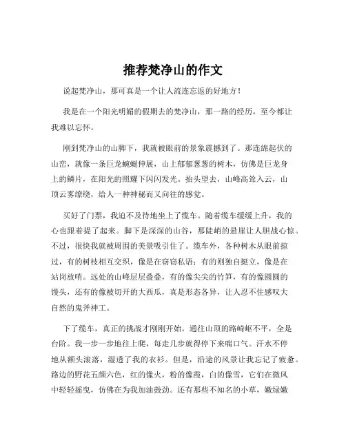 推荐梵净山的作文