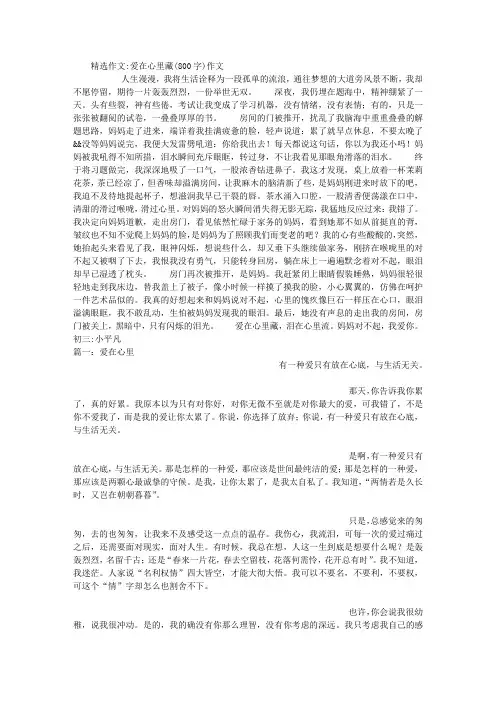 爱在心里藏(800字)作文