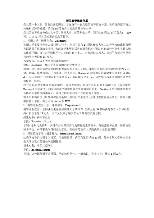 荷兰高等教育体系