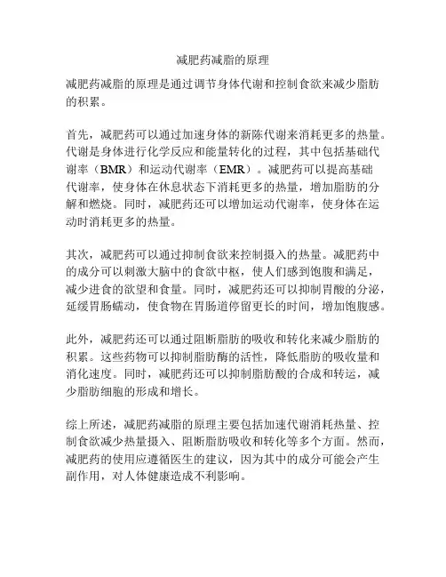 减肥药减脂的原理