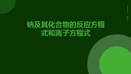 钠及其化合物的反应方程式和离子方程式