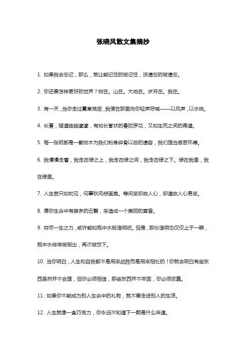 张晓风散文集摘抄