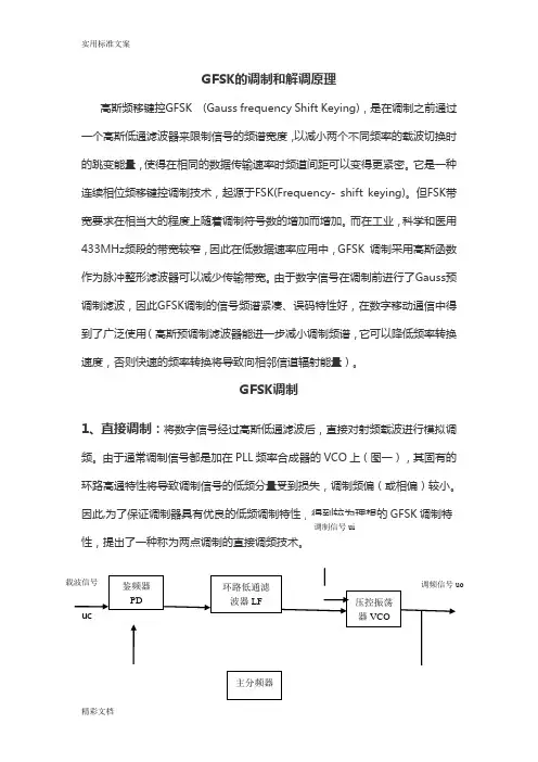 GFSK地调制解调原理