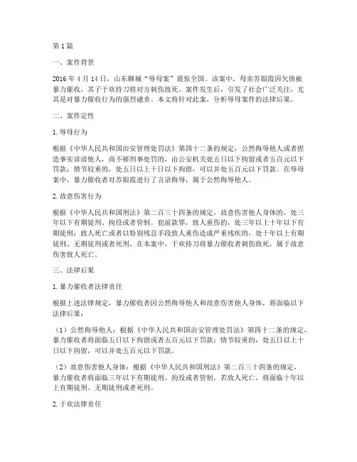 辱母案件的法律后果(3篇)