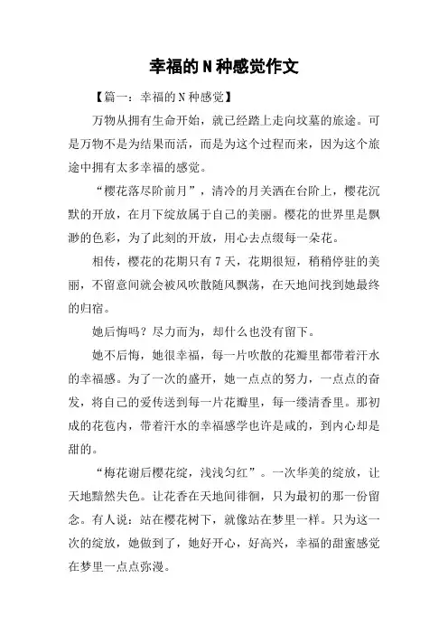 幸福的N种感觉作文_1