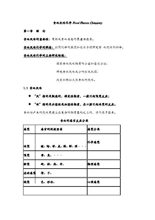 食品风味化学及食品感官评定(课件整理)