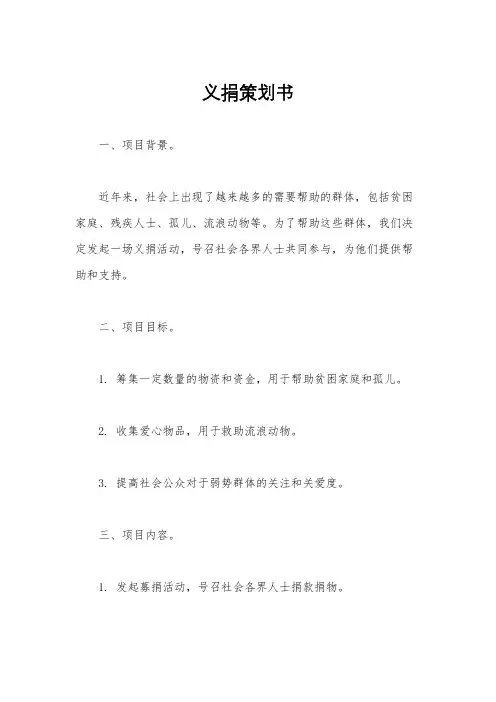 义捐策划书