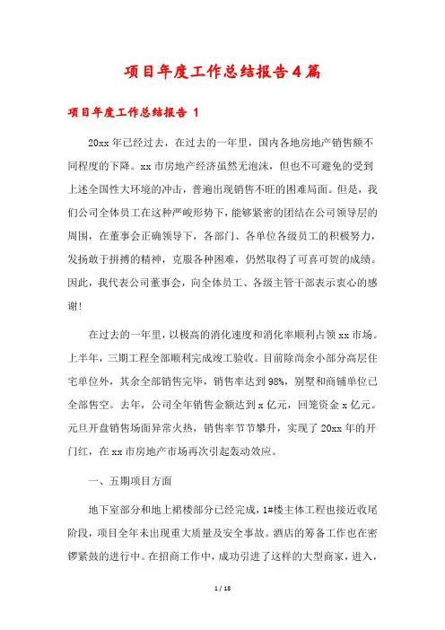 项目年度工作总结报告4篇