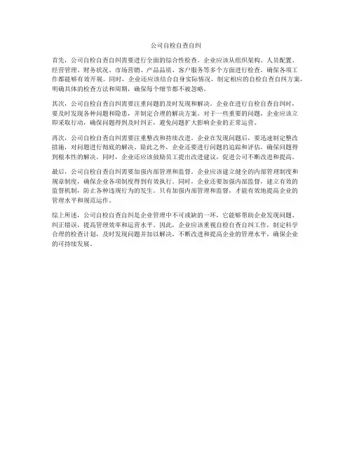 公司自检自查自纠