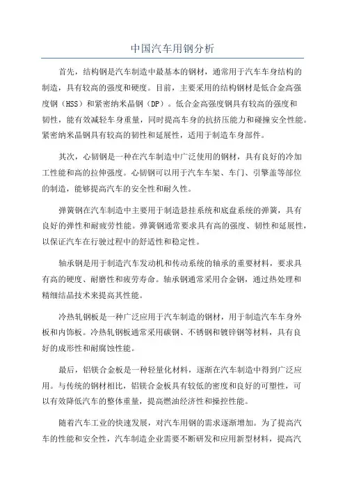 中国汽车用钢分析