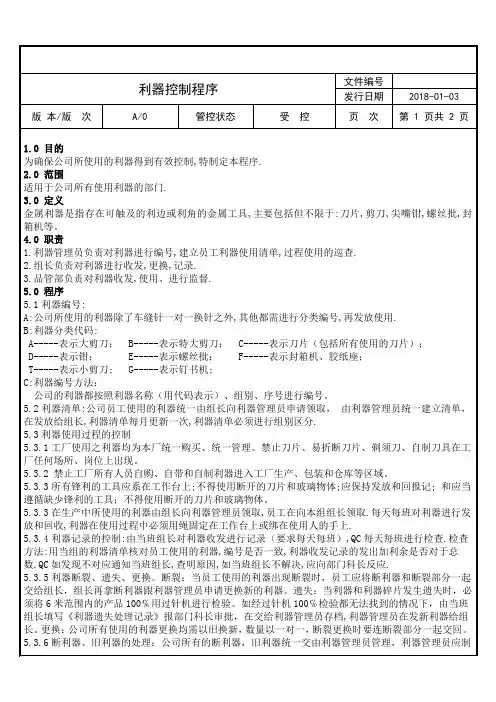 利器控制程序