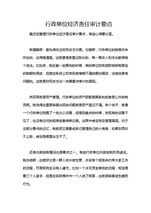 行政单位经济责任审计要点