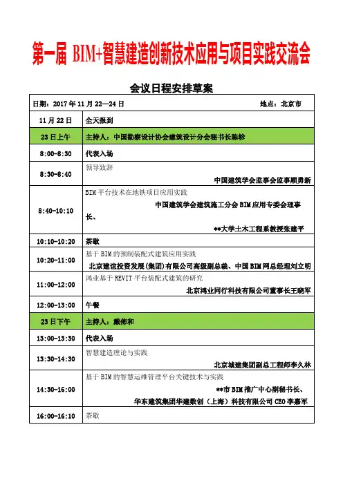 会议日程安排草案【模板】
