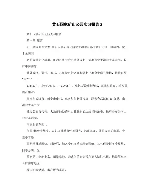 黄石国家矿山公园实习报告2