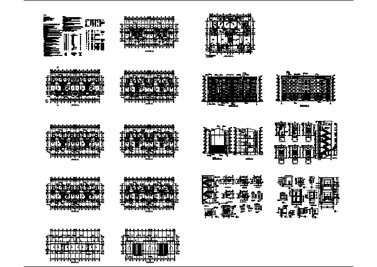 3100平米6层砖混结构住宅楼全套建筑设计CAD图纸（含地下室层）