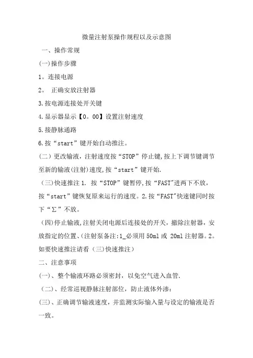 微量注射泵操作规程以及示意图
