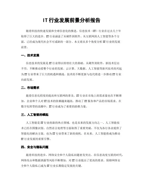 IT行业发展前景分析报告
