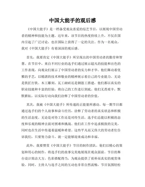 中国大能手的观后感