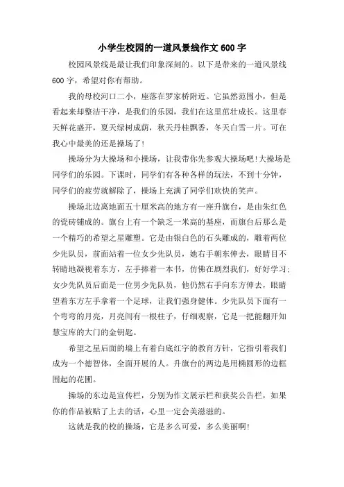小学生校园的一道风景线作文600字