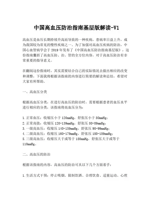 中国高血压防治指南基层版解读-V1