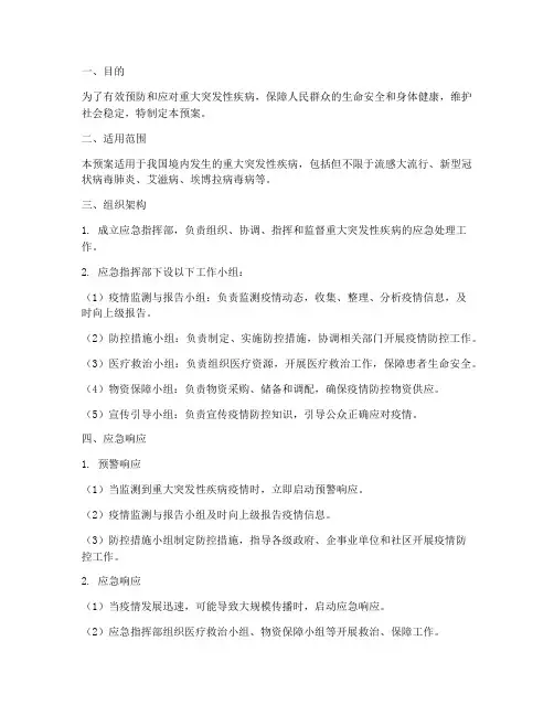 重大突发性疾病应急预案