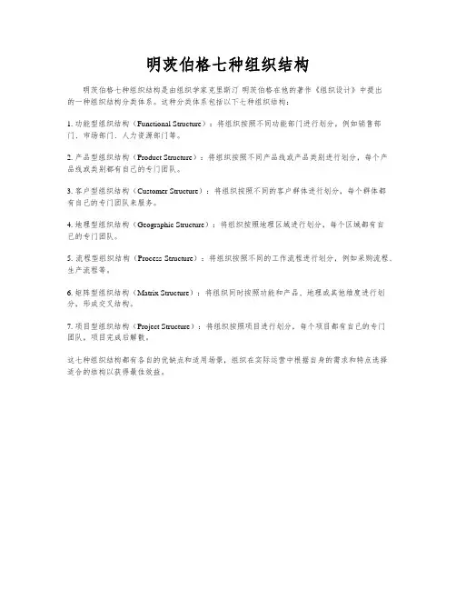 明茨伯格七种组织结构