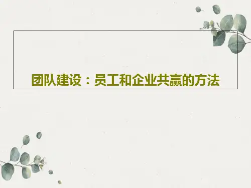 团队建设：员工和企业共赢的方法PPT文档82页