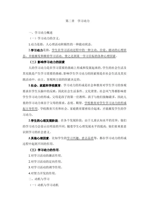 第二章  学习动力(教育心理学·小学)