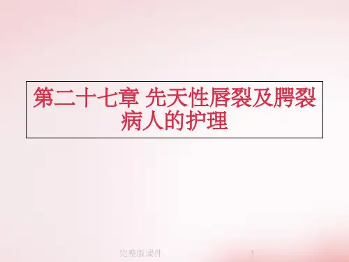 先天性唇裂病人的护理PPT课件