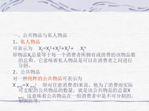 公共经济学 第四章  公共物品理论