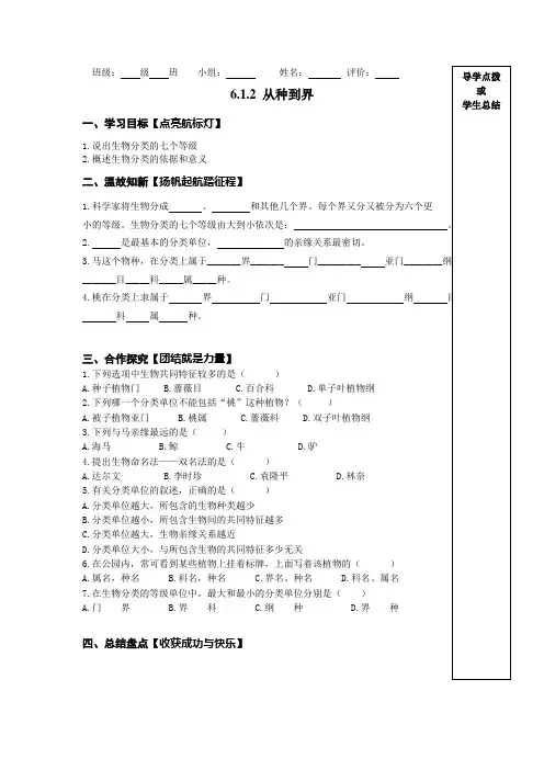 从种到界 导学案