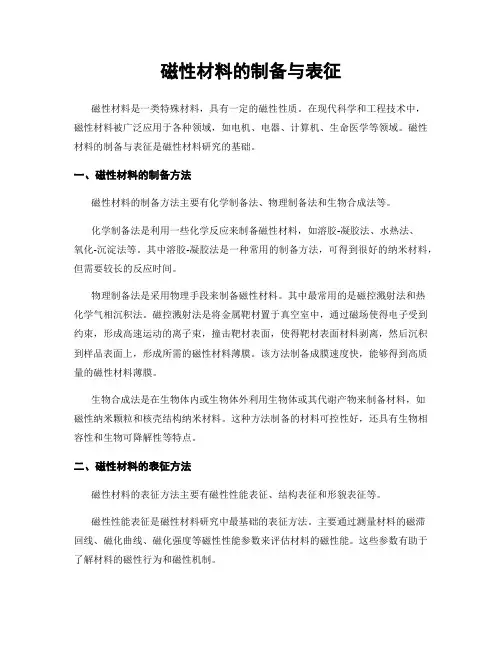 磁性材料的制备与表征