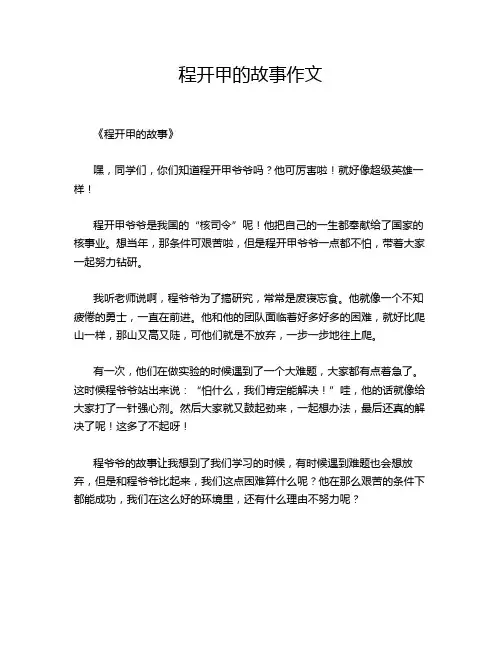 程开甲的故事作文