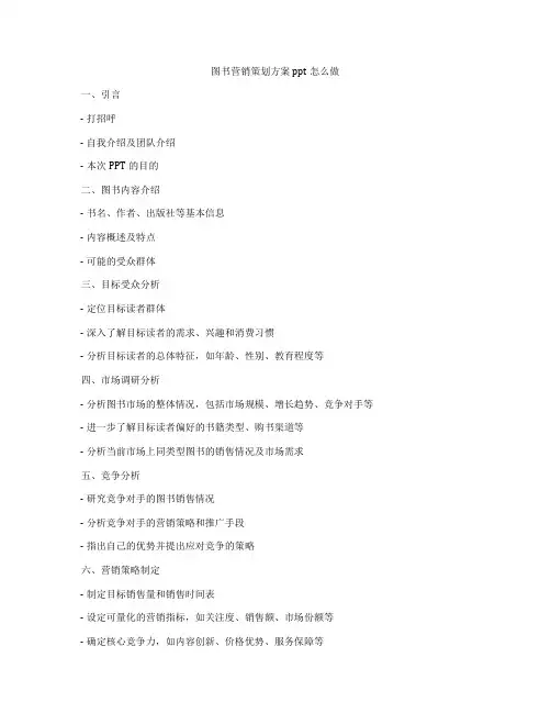 图书营销策划方案ppt怎么做