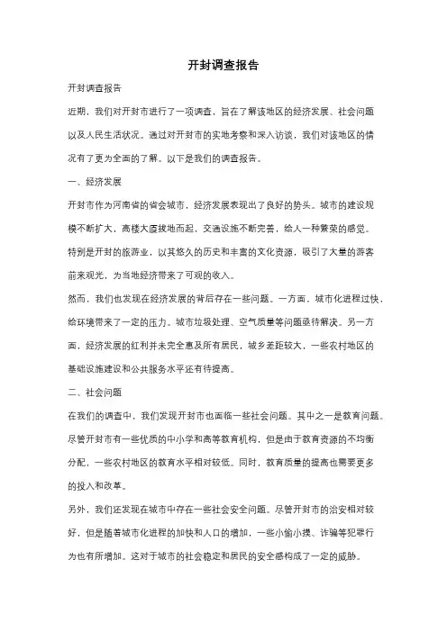 开封调查报告
