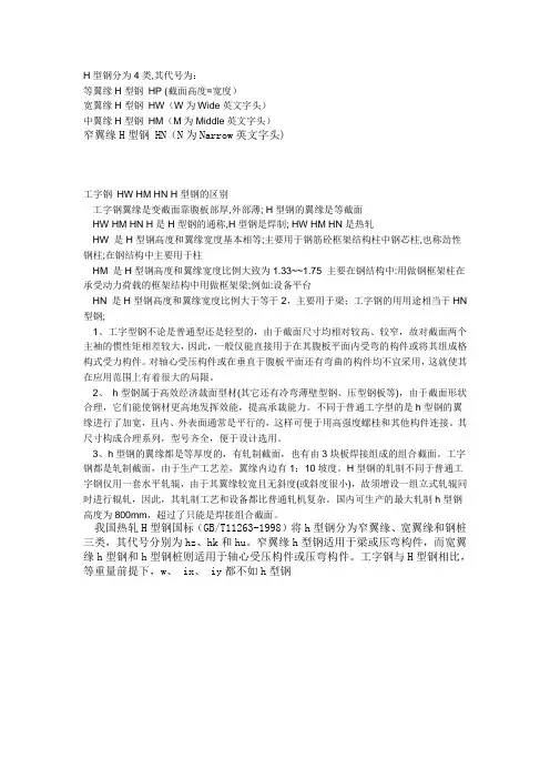 H型钢分类