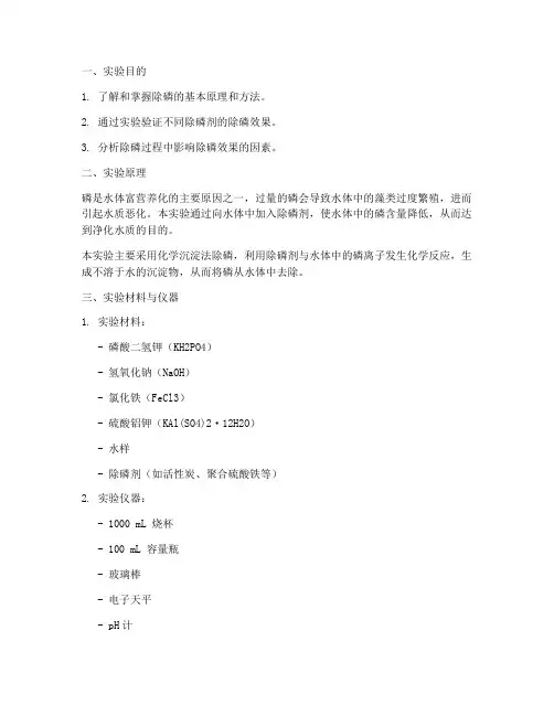 除磷实验报告