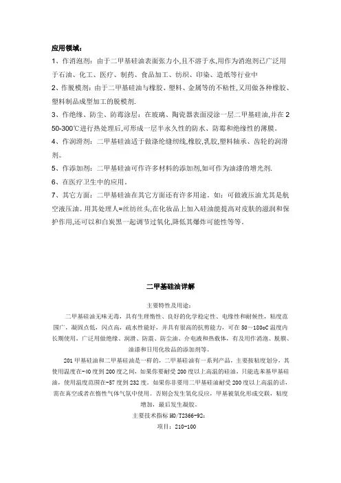 硅油用途