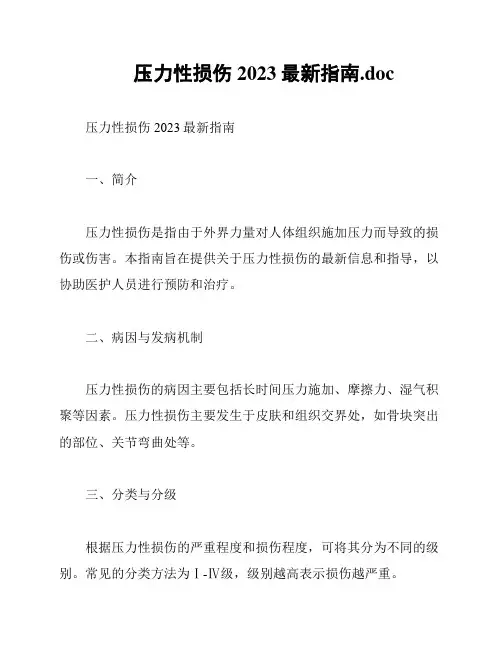 压力性损伤2023最新指南
